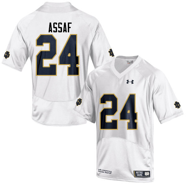 Men #24 Mick Assaf Notre Dame Fighting Irish College Football Jerseys-White